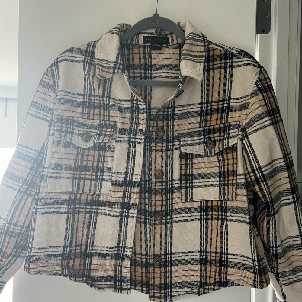 Sanctuary oversized plaid button up shirt